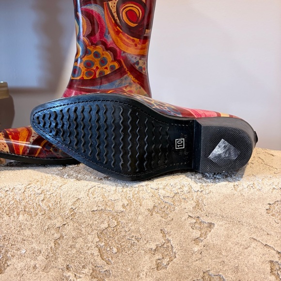Corkys Nomad Yippy Floral Rodeo Western Cowboy Rain Boots - Picture 5 of 5